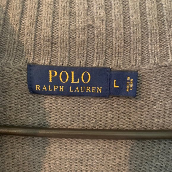 Ralph Lauren Polo Grey 1/4 Zip Sweater - Picture 3 of 3